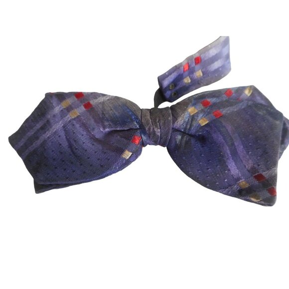 3 Vintage Pre-tied Bowties - Estate Find Green Blue Brown Metallic Multicolor - Picture 8 of 10